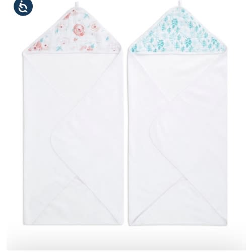 Full Bloom Cotton Muslin Hooded Towel 2pk | aden + anais