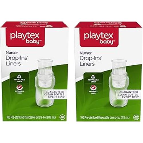 Playtex Baby Nurser Pre-Sterilized Disposable Bottle Liners, Closer to Breastfeeding, 4 oz, 200 Count