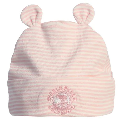 Pebble Beach Bear Infant Beanie by Garb- Pink