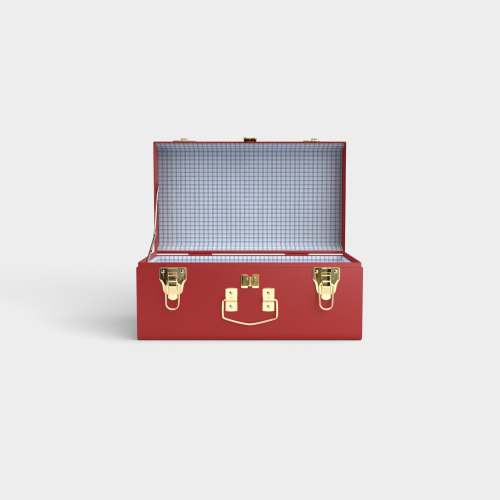Mini Trunk - Red - Picnic in Blue / Embroidery