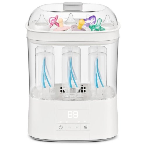 Baby Bottle Sterilizer with Drying, 48H Storage & Bottle Washer