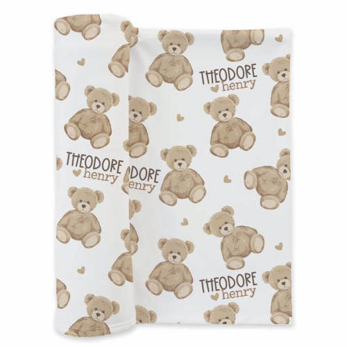 Beary Sweet Personalized Swaddle Blanket