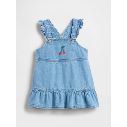 Baby Denim Cherry Skirtall Set
