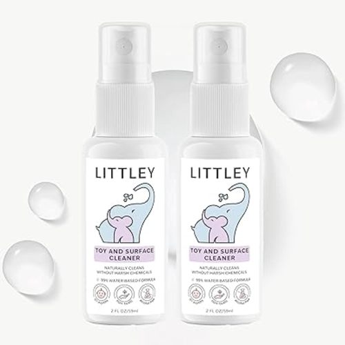 Littley Toy & Surface Cleaner | 2 Pack | Alcohol-Free HOCl Spray for Baby Toys & High-Touch Surfaces | Fragrance-Free Formula | Gentle Cleaning for Everyday Messes | 2 oz
