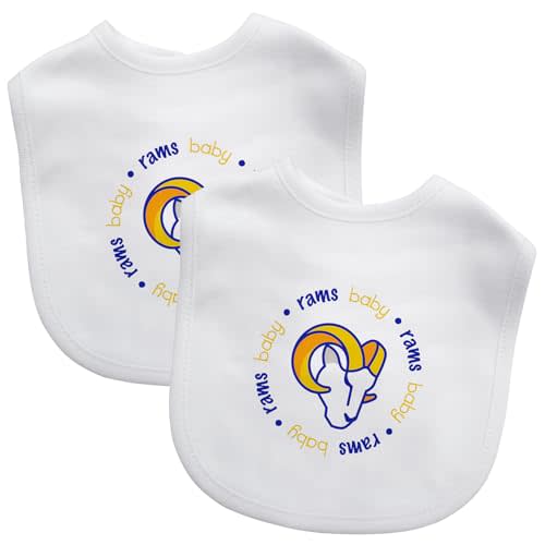 BabyFanatic Officially Licensed Unisex Baby Bibs 2 Pack - NFL Los Angeles Rams Baby Apparel Set