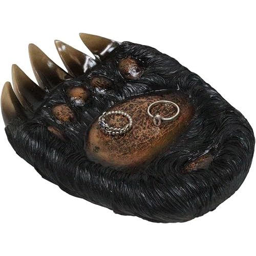 Ebros Rustic Western Long Claws Bear Paw Jewelry Trinket Keys Tray Dish Plate Organizer 6.5"Wide Tabletop Decor of Grizzly and Black Bears Wildlife Animal Accessory
