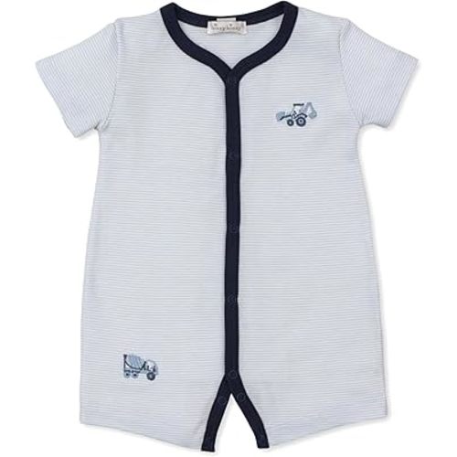 Kissy Kissy Baby Boys Infant Construction Trucks Stripe Short Playsuit