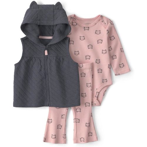Carter's Baby Girls' 3-piece Bodysuit Pant Sets