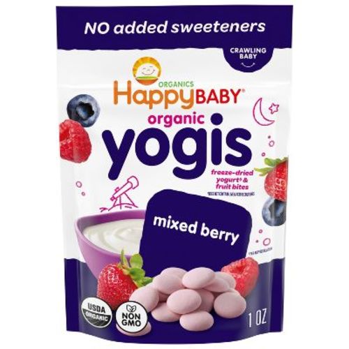 Happy Baby Organic Yogis Freeze-Dried Yogurt & Fruit Baby Snacks - Mixed Berry - 1oz
