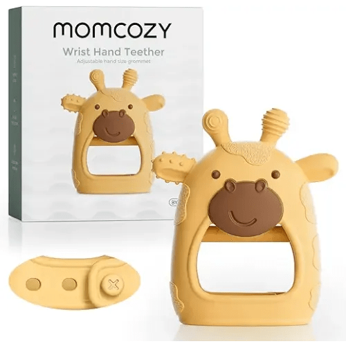 Momcozy Baby Teether Toys | Baby Teething Toys | Baby Teething Relief | Food Grade Silicone Teether Baby Toys | Baby Teether 0-6 Months | Teething Toy 6-12 Months | Baby Essential | Yellow