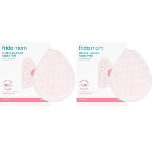 Frida Mom Nursing Pads, Cooling Hydrogel Nipple Pads for Hydration and Soothing Sore Nipples, Breastfeeding Essentials, 8ct (Pack of 2)