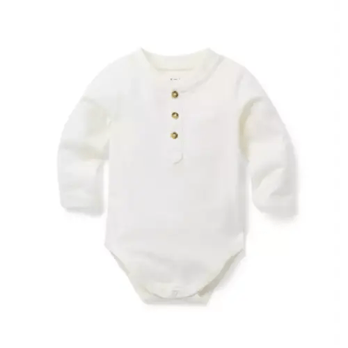 Baby Jet Ivory Baby Henley Bodysuit by Janie and Jack
