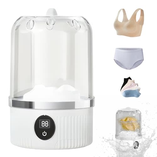 Portable Washing Machine, Underwear Washer, Small Washing Machines, Mini Washing Rechargeable Cordless Washing-Machine, Laundry Cup for Bra, Underwear, Socks (1.2 L capacity)