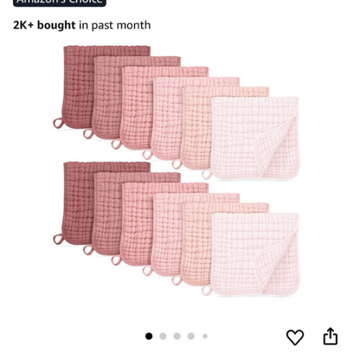 Muslin Burp Cloths for Baby 100% Cotton Burping Cloths for Boys Girls Large 20''X10'' Extra Soft and Absorbent 12 Pack - Gradient Pink