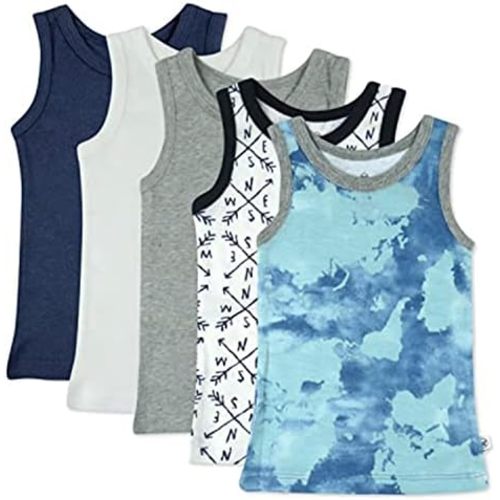 HonestBaby Unisex-Baby Sleeveless Muscle T-Shirts 100% Organic Cotton for Infant Baby and Toddler Boys, Girls