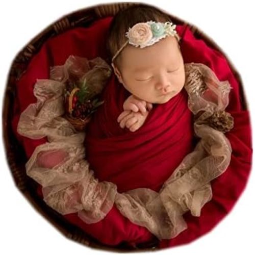 Coberllus Newborn Photography Props - Stretch Wrinkle-Free Wrap Blanket for Boys & Girls