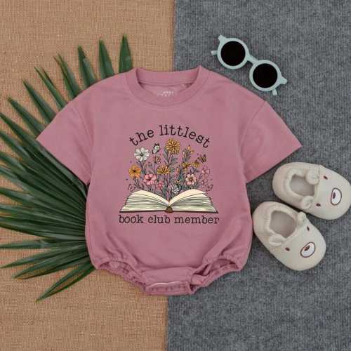 Bookish Baby Romper, Floral Design, Baby Shower Gift