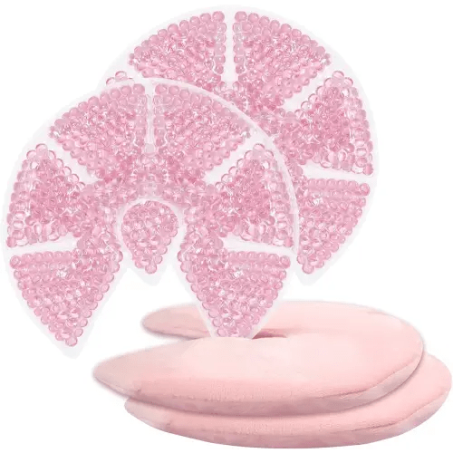 Hot/Cold Breast Gel Ice Packs Breast Cooling/Heat Pads Relief for Breastfeeding, Nursing Pain, Mastitis, Engorgement, Swelling, Plugged Ducts | Boost Milk Let-Down & Production,2 Pack (Pink)