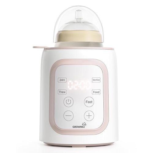 Grownsy Baby Bottle Warmer, 8-in-1 Fast Baby Milk Warmer with Timer for Breastmilk or Formula, Accurate Temperature Control, 24H Keep, Food Heater&Defrost BPA-Free Bottle Warmer for All Bottles- Green