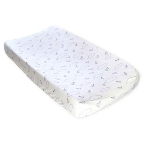 Hello Spud Organic Cotton Airplane Changing Pad Cover in Navy - NAVY - CHANGING PAD COVER