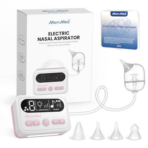 Electric Baby Nasal Aspirator with 9 Adjustable Suction Levels, Larger Suction Chamber, 4 Soft Silicone Tips,10 Filter Cotton Pads