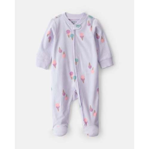 Baby Girl Ice Cream 2-Way Zip Sleep & Play Pajama - Purple | Carter's
