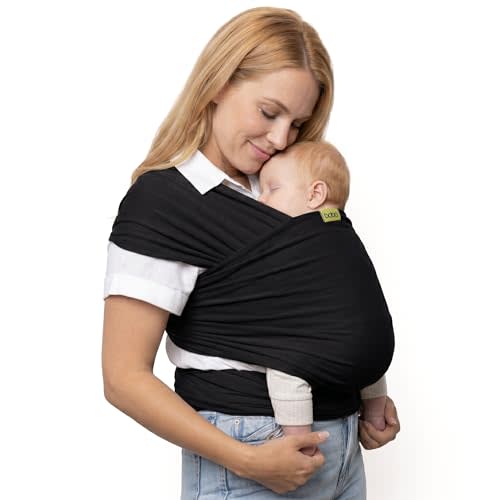Boba Baby Wrap Carrier Original Baby Sling Carrier for Newborns (735 lbs), Soft, Secure, Hands-Free & Ergonomic, Ideal for Comfortable Bonding, New Parents (Black)