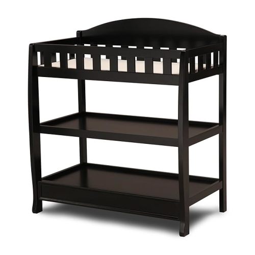 Delta Children Infant Changing Table with Pad, Ebony Black