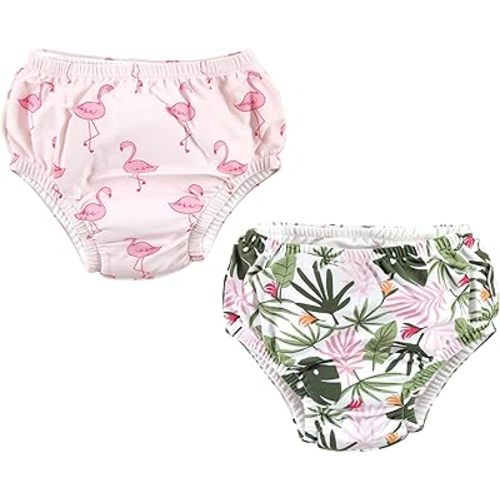 Hudson Baby Unisex Baby Swim Diapers, Flamingo Tropical, 6-12 Months
