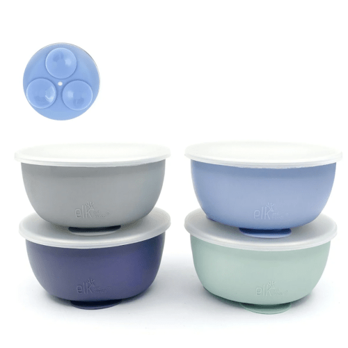 Elk and Friends - Stainless Steel Bowl with Silicone Suction Sleeve + Lids