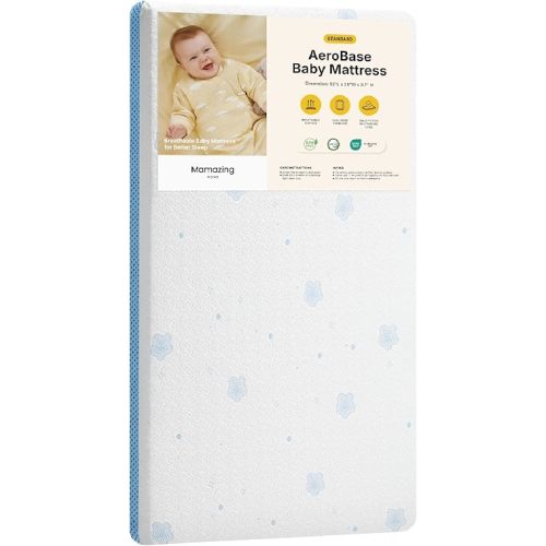 MAMAZING Colchón prémium para cuna y niños pequeños, certificado CertiPUR-US, se adapta a todas las cunas estándar de tamaño matrimonial y camas infantiles, colchón de bebé, superficie impermeable