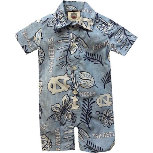 Infant Wes & Willy Carolina Blue North Carolina Tar Heels Vintage Floral Romper