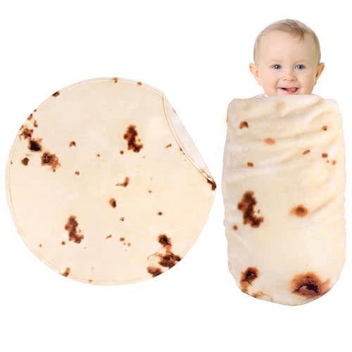 SeaRoomy Baby Burrito Blanket, Baby Swaddle Tortilla Blanket, Soft Round Burrito Tortilla Blankets for Newborn Boys & Girls - Novelty Funny Gifts for Babys Shower & Birthday