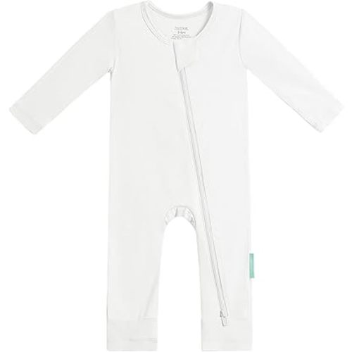 PurComfy Baby Long Sleeve Romper Jumpsuit, Premium Soft Rayon One Piece Pajamas Boy Girl 2-Way Zipper Coverall Sleeper