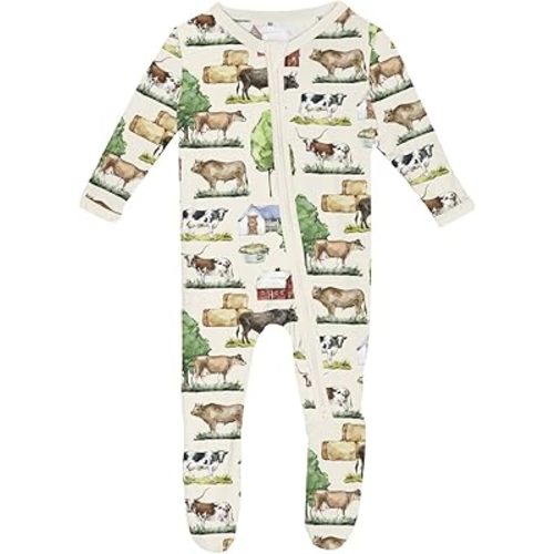 KicKee Baby & Toddler Zip Footie – Ultra-Soft Bamboo Viscose Pajamas with Flip Paws and Grippy Feet