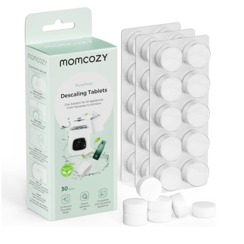 Momcozy Official Descaling Tablets, Compatible KleanPal Pro Baby Bottle Washer, Descaler for Milk & Limescale Removal, 30 Count