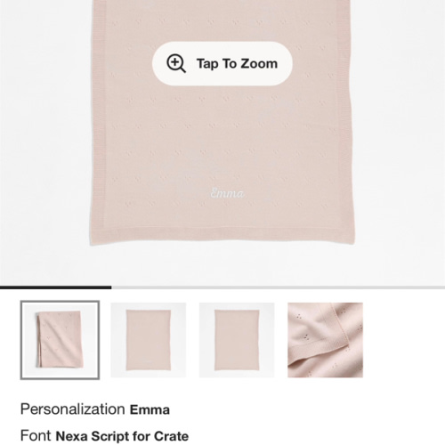 Personalized Pointelle Knit Mauve Rose Baby Stroller Blanket