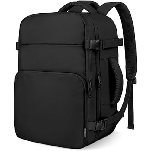 ZOMFELT Travel Backpack for Women Men, Carry on Backpack, TSA 15.6 inch Laptop Backpack Flight Approved, Personal Item Travel Bag Nurse Bag Casual Daypack for Weekender Business Trip, Black