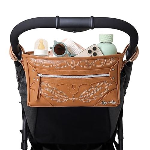 Itzy Ritzy Adjustable Stroller Caddy & Organizer Bag, Easy Attach (Saddle)