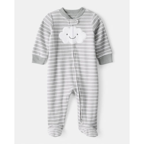 Baby Cloud Print Loose Fit Sleep & Play Pajamas - Grey - Carter's | Carter's