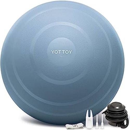 YOTTOY Anti-Burst Exercise Ball for Working Out, Yoga & Pregnancy, Extra Thick Workout Ball for Physical Therapy & Fitness