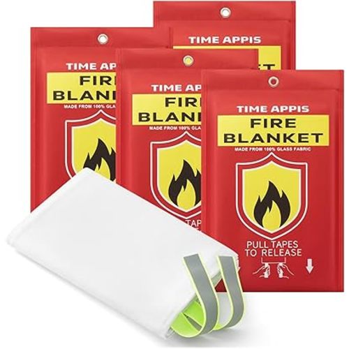 Fire Blanket, Fire Blankets Emergency for Home Kitchen, 40 x 40 Inch Heavy Duty Fiberglass Insulation Fire Blanket, Emergency Fire Retardant Blankets for Camping Fireplace BBQ, 2 Pack