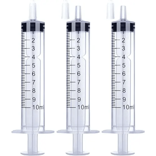10ml Syringe for Liquid, Oral, Scientific Labs, Measurement, Dispensing, with Cap- 3 Pack