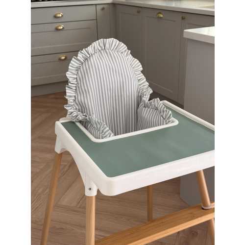 Sage Stripe Highchair Cushion Cover: Fits Ikea Antilop