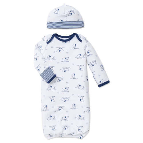 Puppy Toile Sleeper Gown And Hat