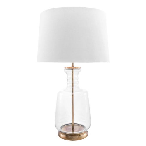 nuLOOM Eagan Glass 24" Table Lamp Lighting - Gold 24" H x 15" W x 15" D