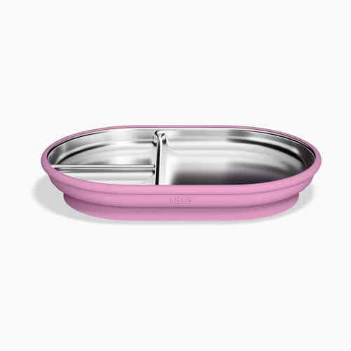 Lalo Stainless Steel Suction Plate - Bubble Gum