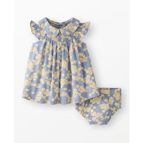 Baby Smocked Seersucker Dress & Bloomers Set