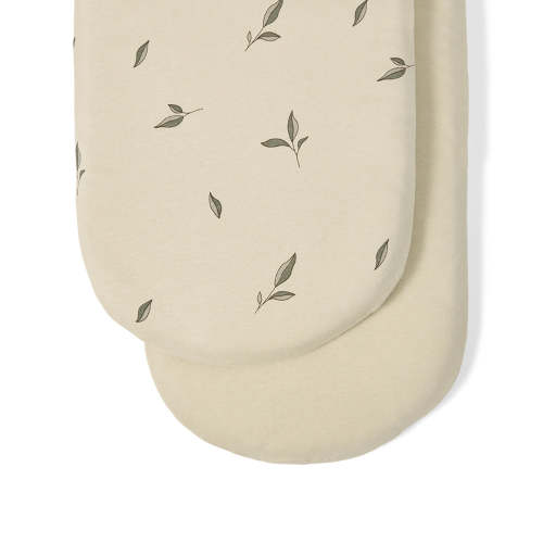 Fitted Moses Basket Leaves Bed Sheets | Cotton Moses Basket Sheets ‐ The Little Green Sheep