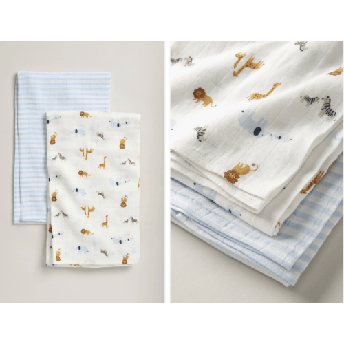2-Pack Assorted Muslin Swaddles